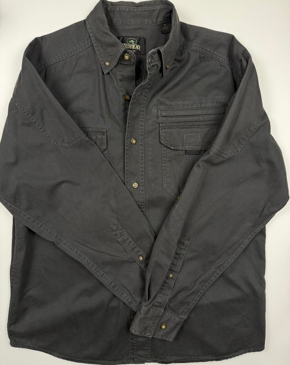 RedHead Men’s M Black Heavyweight Cotton Utility Shirt Workwear Hunting
